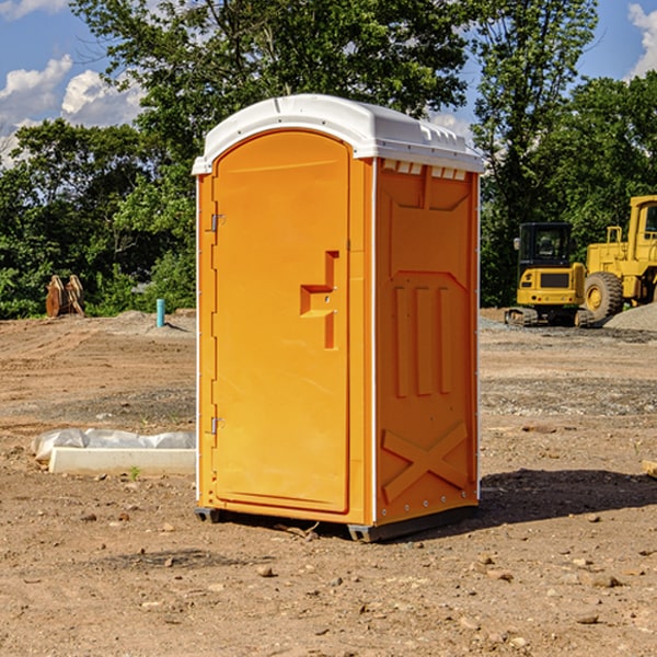 how often are the porta potties cleaned and serviced during a rental period in Debord